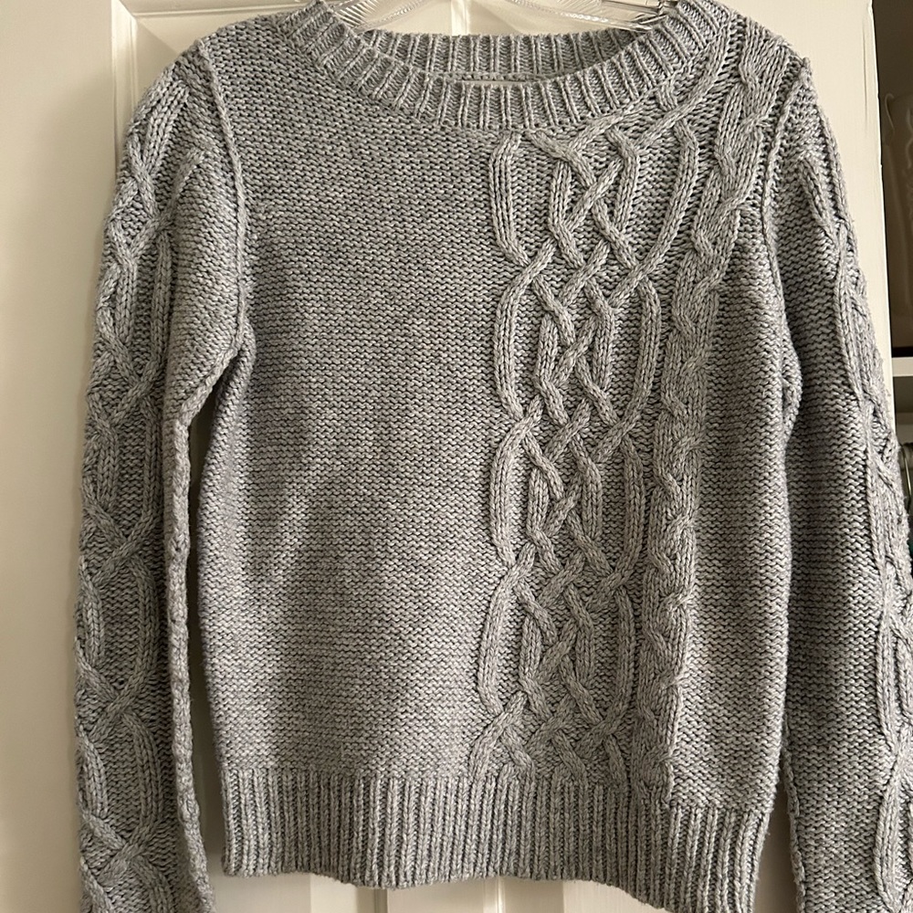 Gray Cableknit Sweater - image 1